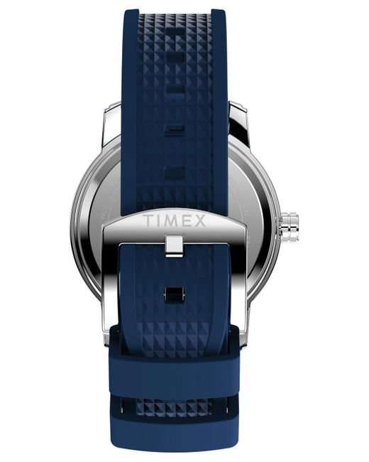 Timex Blue Quartz Dress Analog Silicone Strap 41mm Round Watch for men