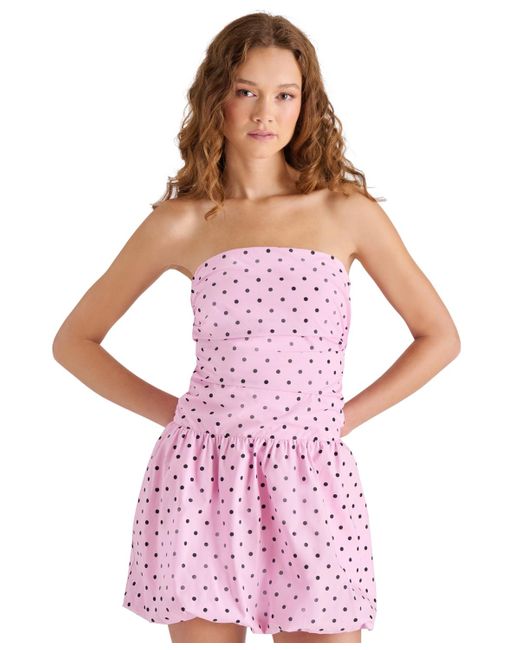 Steve Madden Pink Gigi Bubble Dot Print Mini Dress