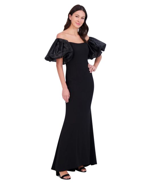 Eliza V Neck Puff Sleeve Print Trim Autumn Dress For Women main image 0