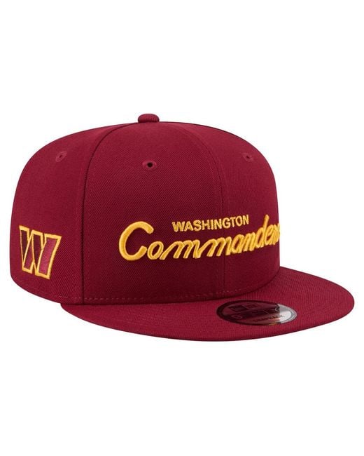 KTZ Red Washington Commanders Core Team Script 9fifty Snapback Hat for men