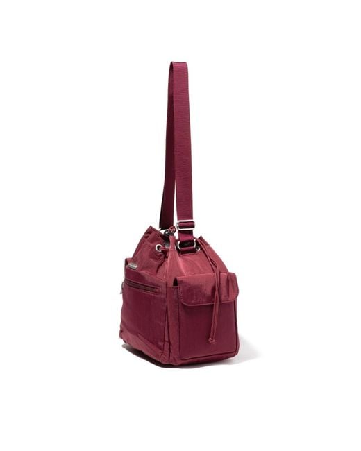 Baggallini Purple Drawstring Crossbody Bag