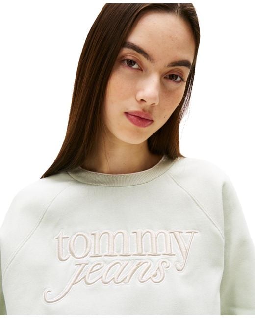 Tommy Hilfiger White Script Logo Crewneck Sweatshirt