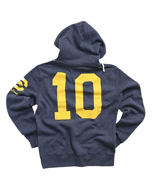 Roots Of Fight Blue Marshawn Lynch Cal Bears Name & Number Tri-blend Pullover Hoodie for men