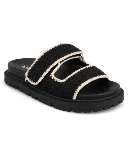MIA Black Gabri Double Strap Slip-on Slide Sandals