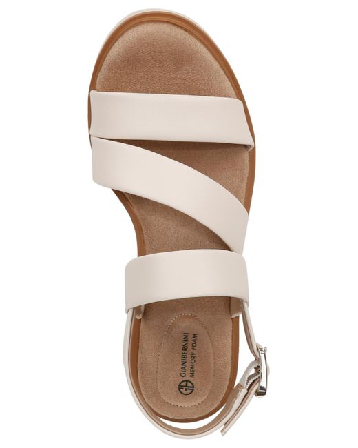 Giani Bernini Natural Cessey Memory Foam Flatform Wedge Sandals