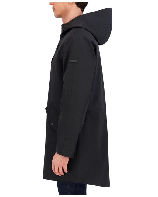 Vince Camuto Black Luxe Twill Duffle Transitional Coat for men