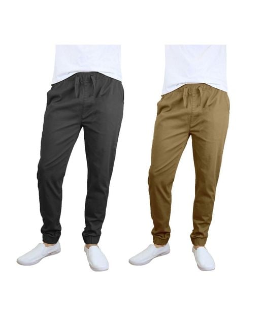 Galaxy By Harvic Black Basic Stretch Twill joggers for men