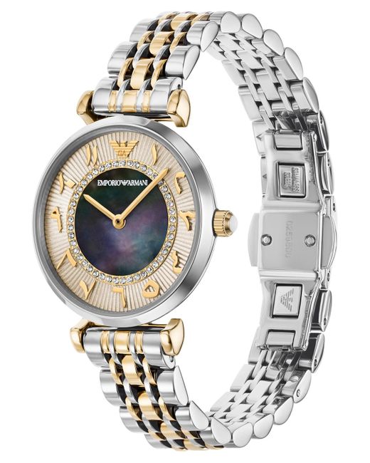 Emporio Armani Metallic Two-hand Stainless Steel Watch