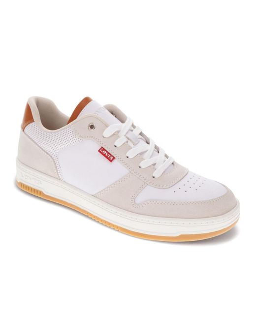 Levi's White Drive Low Top 2 Faux Leather Lace-up Sneakers for men