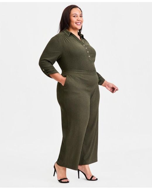 Anne Klein Essentials Green Plus Size Pull-on Pants