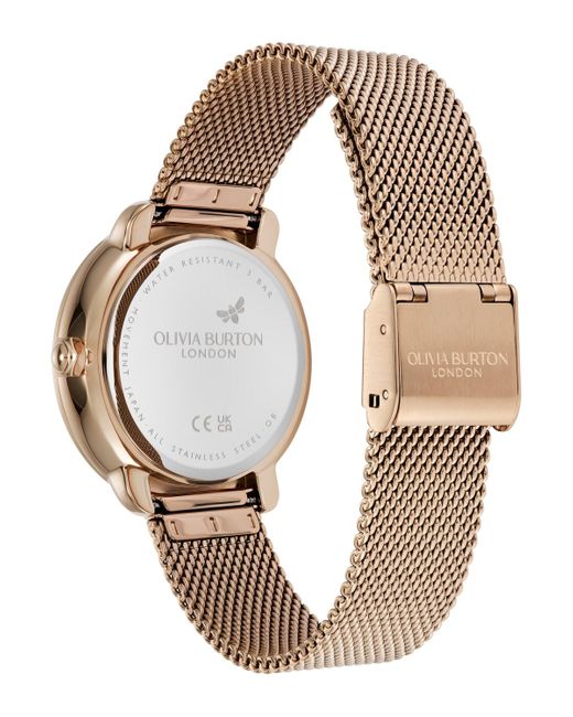 Olivia Burton Blue Moonphase Tone Stainless Steel Mesh Bracelet Watch