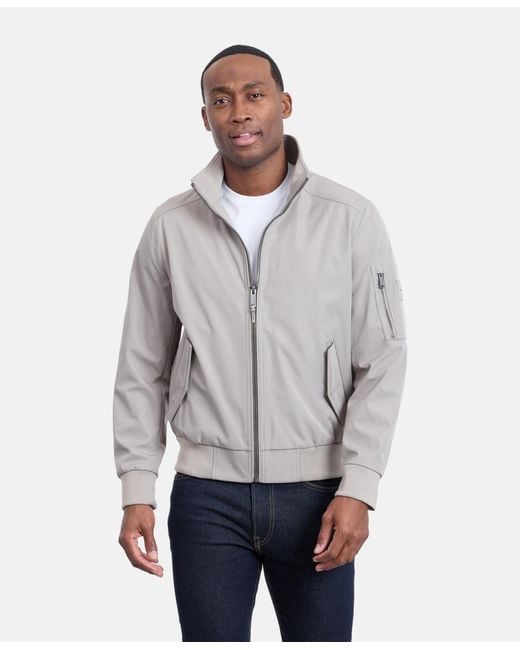Calvin Klein Gray Ripstop Bomber Jacket for men