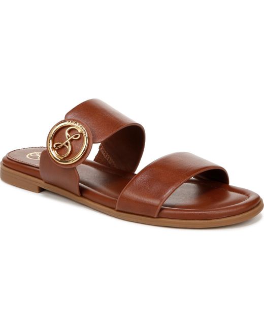 Sam & Libby Brown Tamora Double Band Slide Flat Sandals