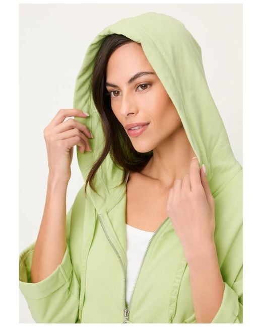Olsen Green Hooded Jersey Zip Jacket