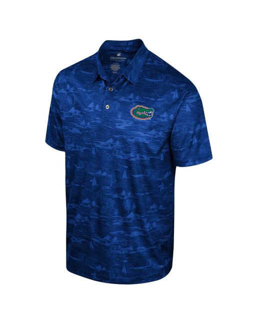 Colosseum Athletics Blue Florida Gators Daly Print Polo Shirt for men
