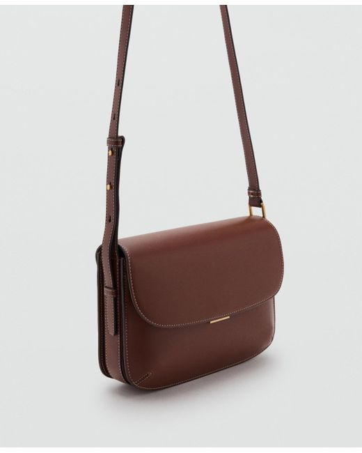 Mango Brown Flap Crossbody Bag