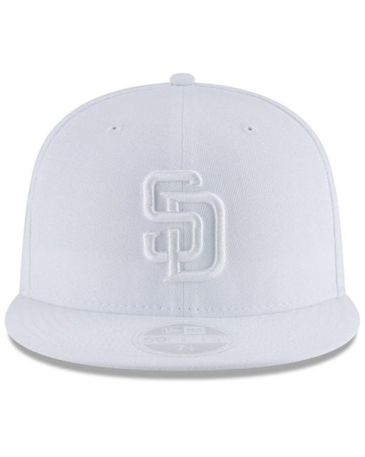 KTZ San Diego Padres White Out 59fifty Fitted Cap for Men