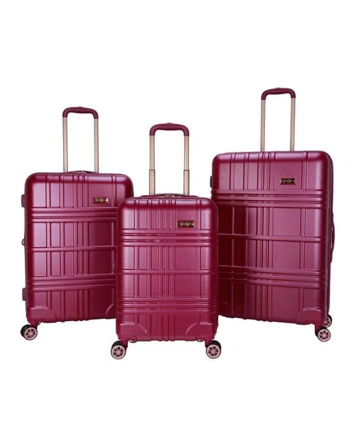 Jessica Simpson Jewel Plaid 3 Piece Hardside luggage Set in Red Lyst