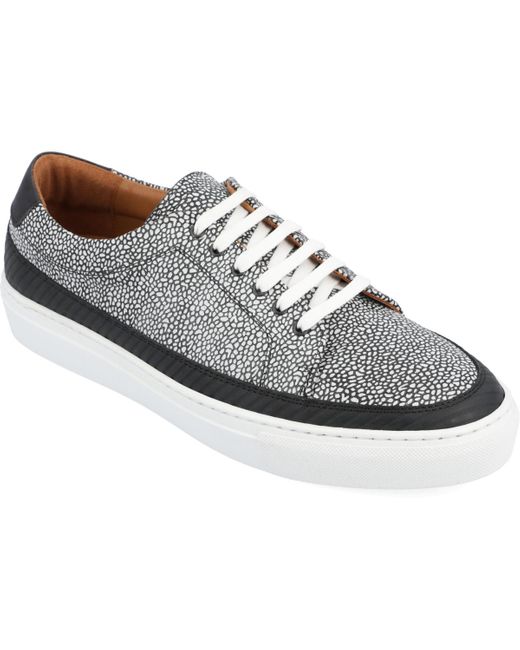 Taft White Fifth Ave Handcrafted Custom English Leather Low Top Casual Lace-up Sneaker for men