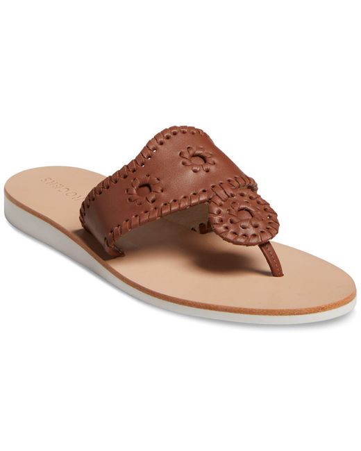 Jack Rogers Leather Boating Jacks Flat Sandals in Brown Lyst