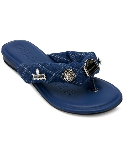 Karl Lagerfeld Blue Ceejay Rue Embellished Sandals