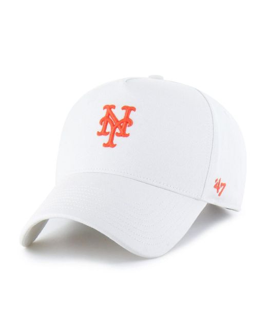 '47 White New York Mets Foundational Pinch Offside Adjustable Hat