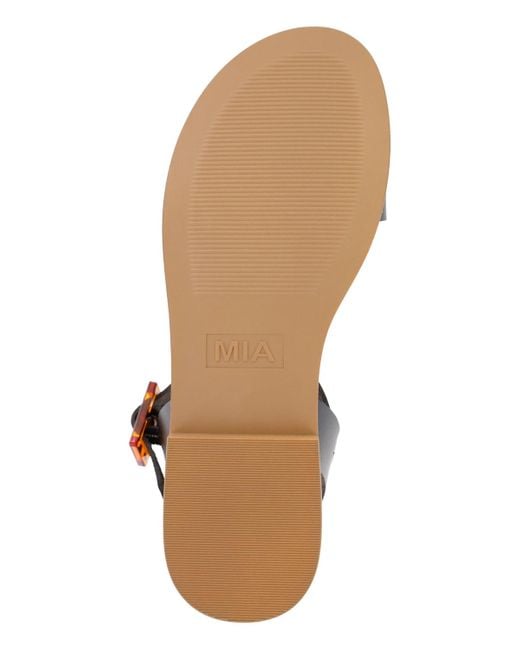 MIA Brown Peyton Round Toe Flat Sandals