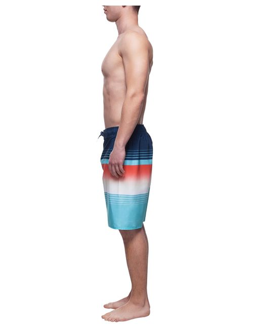 Rokka&Rolla Blue 9" No Liner Board Shorts Elastic Waist Quick Dry Swim Trunks for men