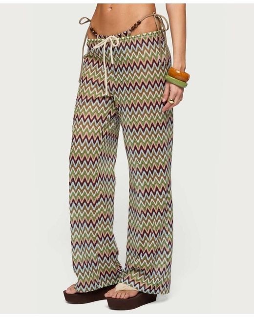 Edikted Natural Mindee Zigzag Crochet Pants