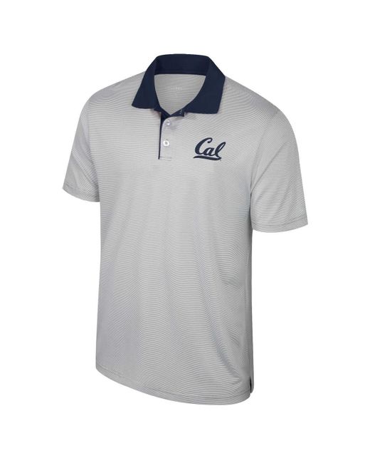 Colosseum Athletics Gray Cal Bears Tuck Striped Polo Shirt for men