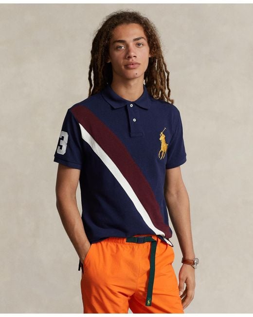 Polo Ralph Lauren Men's Big Pony Custom Slim Fit Mesh Polo