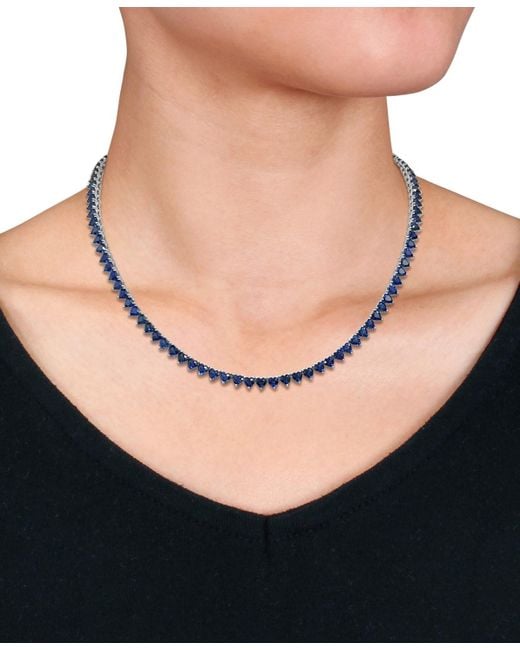 Macy's Blue Lab-created Gemstone 18" Collar Necklace