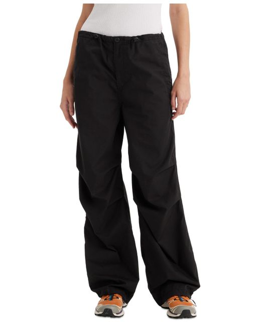 Levi's Black Solid Drawstring-waist Cotton Parachute Pants