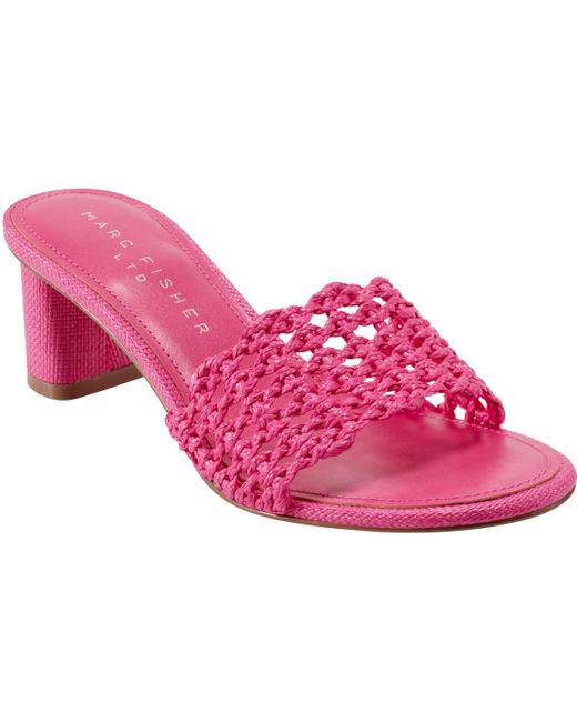 Marc Fisher Pink Jazmine Woven Slip-on Sandals