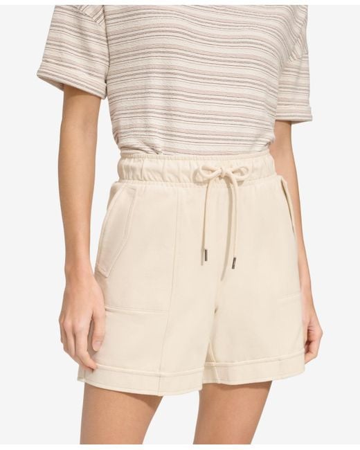 Marc New York Natural Andrew Marc Sport Pull On High Rise Twill Utility Shorts