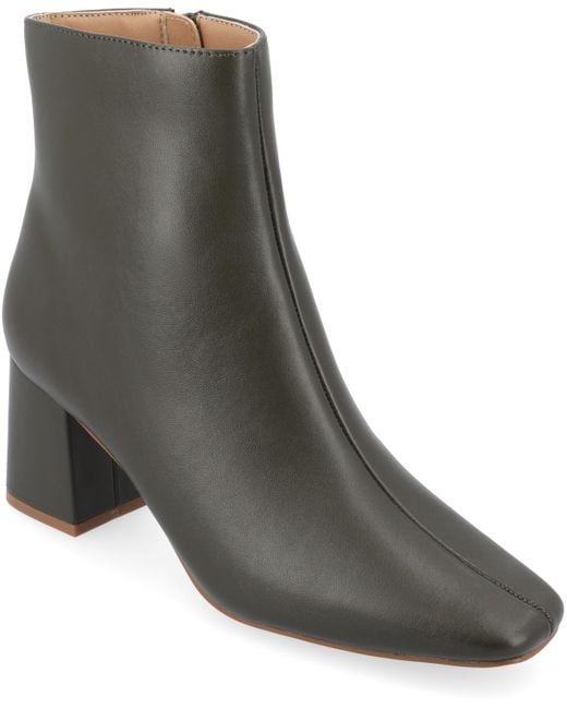 Journee Collection Gray Haylinn Block Heel Dress Booties
