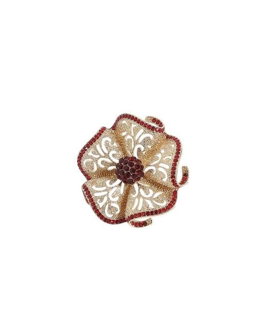 SOH Metallic Stone Setting Flower Ring