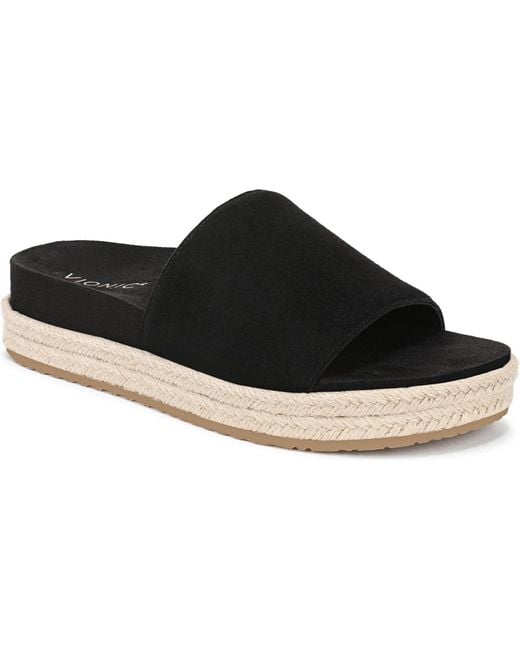 Vionic Black Yasmina Espadrille Sandals