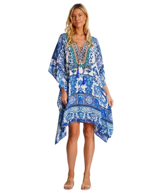 La Moda Clothing Blue Short Regular Kaftan
