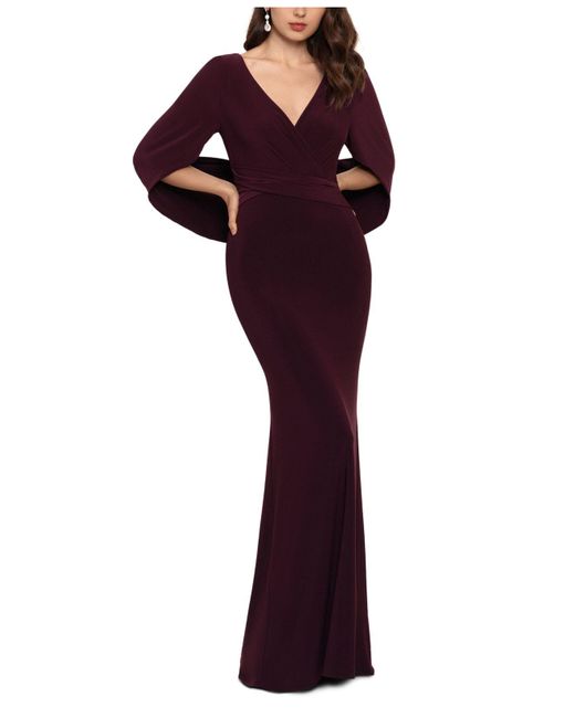 Betsy \u0026 Adam Synthetic Draped-back Gown 