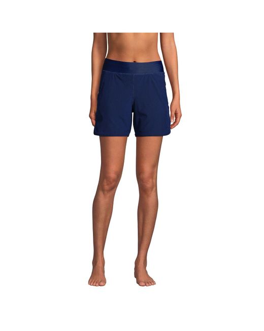 Lands' End 5" Quick Dry Elastic Waist Board Shorts Swim Coverup Shorts
