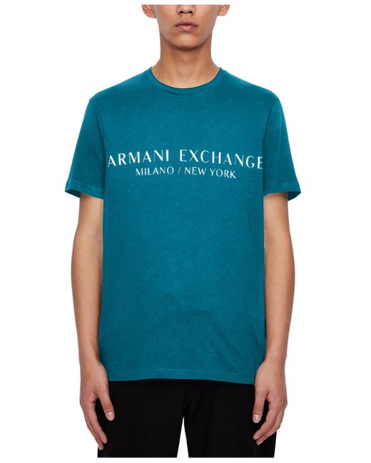 Armani Exchange Cotton Milno/new York Logo Grphic T-shirt in Blue for ...