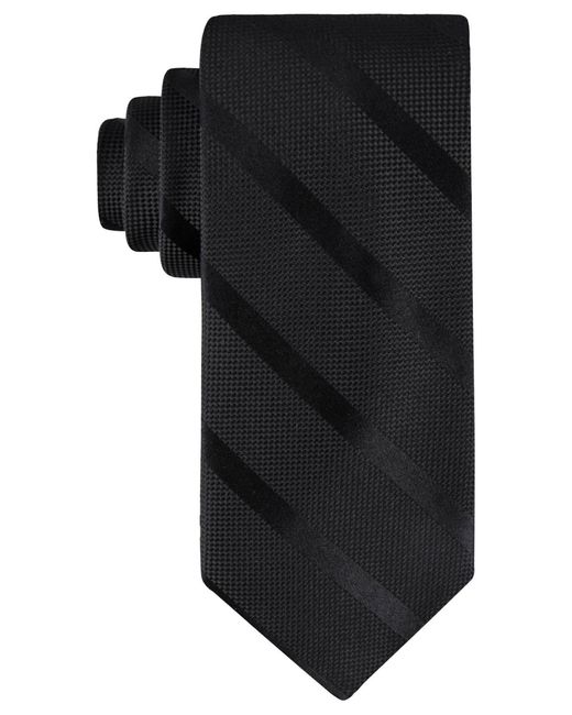 Tommy Hilfiger Black Solid Textured Stripe Tie for men