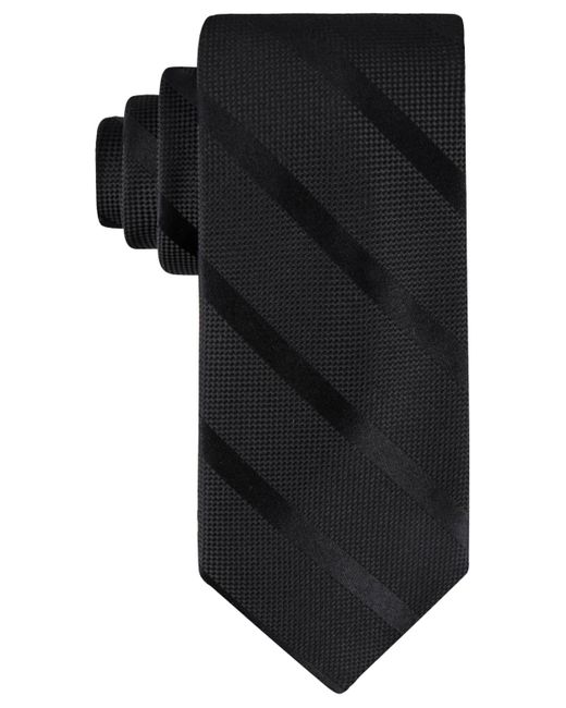 Tommy Hilfiger Black Solid Textured Stripe Tie for men