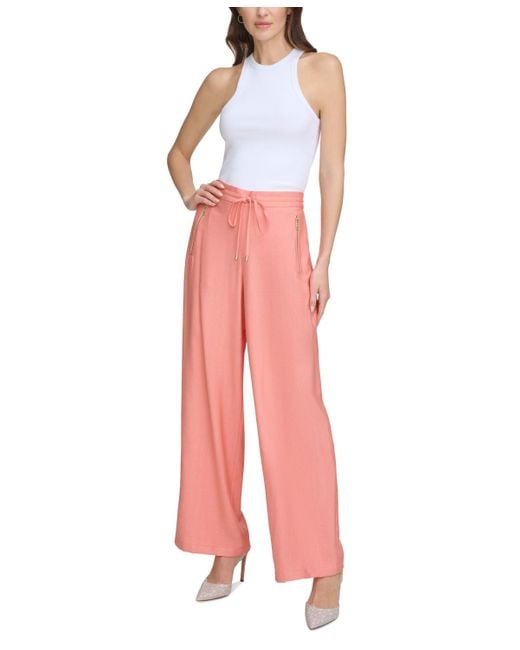 DKNY Pink Pull-on Drawstring Pants