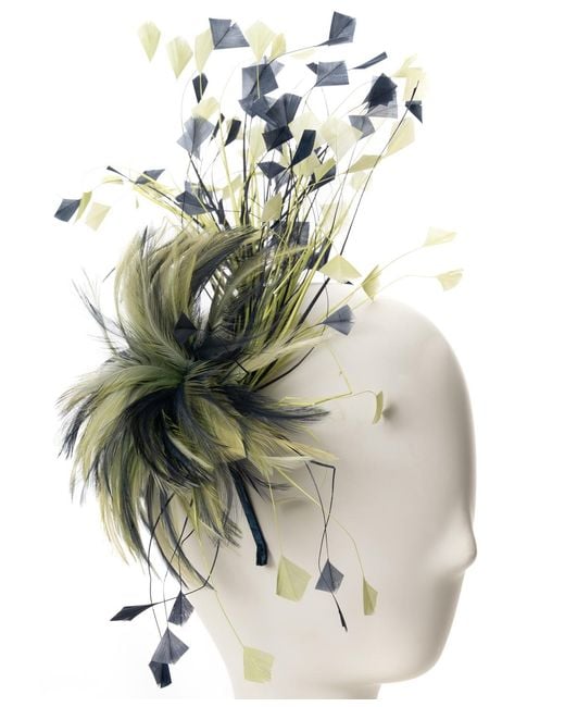 August Accessories Metallic Multi-feather Fascinator Hat