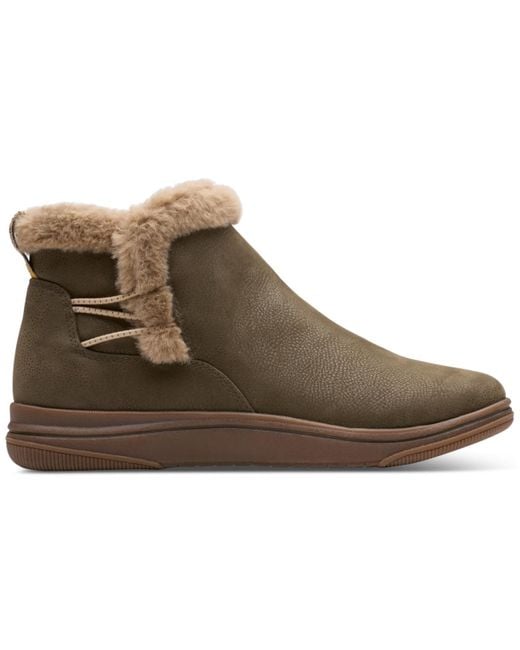Clarks Brown Cloudsteppers Breeze Wedge Ankle Booties
