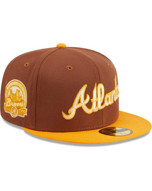 KTZ Orange Atlanta Braves Tiramisu 59fifty Fitted Hat for men