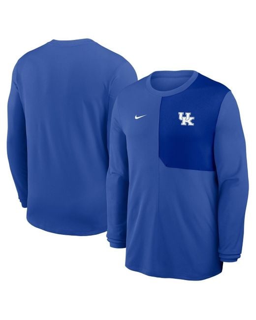 Nike Men's Blue Kentucky Wildcats 2025 Sideline Coach Uv Performance Long Sleeve T-shirt