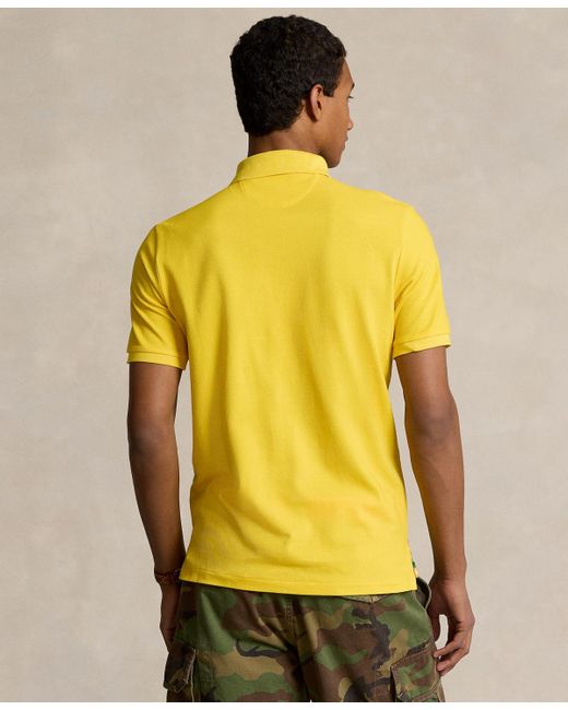Polo Ralph Lauren Yellow Classic-fit Mesh Graphic Polo Shirt for men